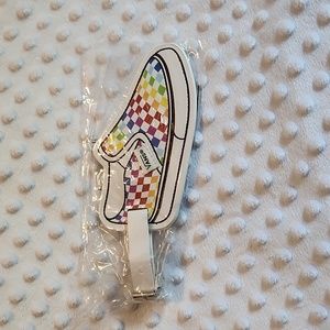 Vans Family rainbow slip on luggage tag